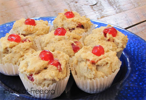 Wheat & gluten free Cherry Muffins recipe