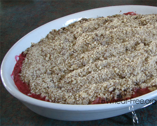 Wheat free Rhubarb Crumble recipe